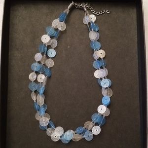 Blue and white necklace